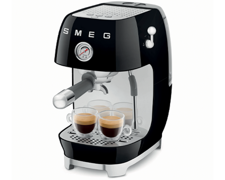 Smeg - Siebträgermaschine ECF03BLEU - Schwarz mit Cold Brew-Funktion – Bild 3